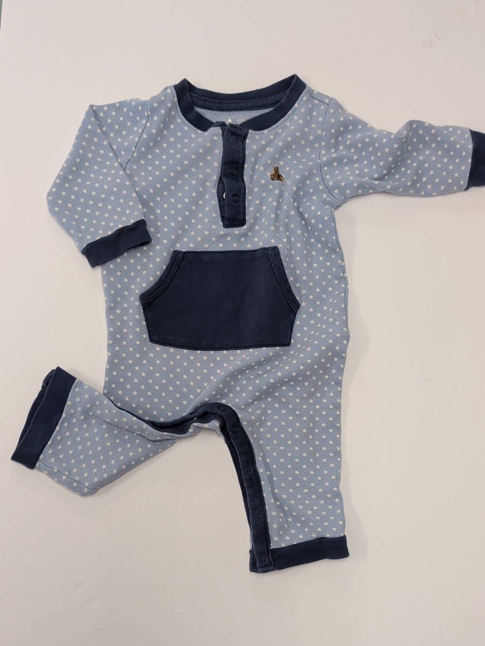 GAP Light Blue Star-Print One-Piece with Navy Trim
